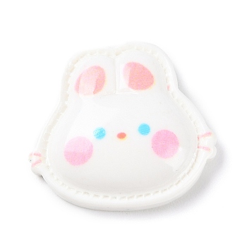 Animal Theme Opaque Resin Cabochons, Jewelry Making, Rabbit, 23x25.5x6.5mm