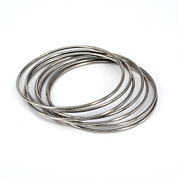304 Stainless Steel Buddhist Bangles, Stainless Steel Color, 2-1/2 inch(6.4cm)