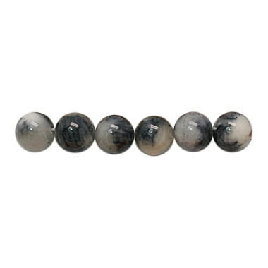 6mm DarkGray Round White Jade Beads