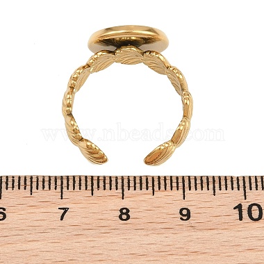 Shell Shape 304 Stainless Steel Cuff Ring Components(SA-CBA098D-04G-C)-3