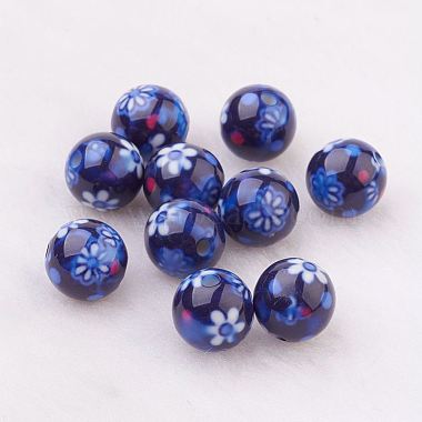 10mm DarkBlue Round Glass Beads