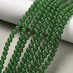 Natural & Dyed Malaysia Jade Bead Strands, Round, Green, 4mm, Hole: 0.8mm, about 92pcs/strand, 15 inch(X-G-A146-4mm-A06)