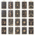 20Pcs 10 Styles Alloy Enamel Pendants, Light Gold, Rectangle with Tarot, Mixed Shapes, 28x18x1.4mm, Hole: 1.6mm, 2pcs/style(ENAM-FH0001-91)