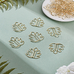 30Pcs Iron Paper Clips, Bookmark Marking Clips, Monstera Leaf, Golden, 30x31x1mm(AJEW-LP0004-93)