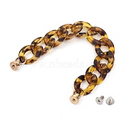 Acrylic Imitation Leopard Skins Curb Chain for DIY Keychains, Phone Case Decoration Jewelry Accessories, with Brass Screw Nuts and Iron Screws, Light Khaki, 165mm(X-HJEW-JM00400-01)