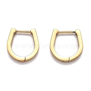 304 Stainless Steel Huggie Hoop Earrings, Horse Shoe, Golden, 15x14.5x3mm, Pin: 1mm(STAS-J033-14A-G)