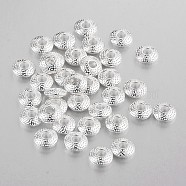 Tibetan Style Alloy Spacer Beads, Lead Free & Cadmium Free, Flat Round, Silver Color Plated, 8x3mm, Hole: 2.5mm(X-TIBEB-R011-S-LF)