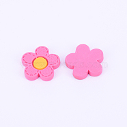 Resin Cabochons, DIY Accessories, Flower, Hot Pink, 17x18x3mm(RESI-CJC0001-68A)