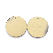 Brass Pendants, Flat Round, Brushed Antique Bronze, 18x0.8mm, Hole: 1mm(KK-E719-01AB-18mm)