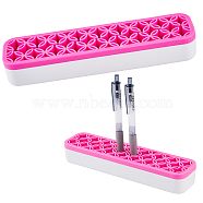 Multipurpose Silicone Storage Box, for Cosmetics Brush Holder, Pen Holder, Toothbrush Holder, Lipstick Holder, Rectangle, Hot Pink, 21.1x5.2x3.25cm(AJEW-GF0002-03B)