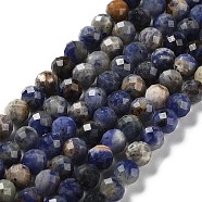 Natural Sodalite Beads Strands, Faceted, Round, 5mm, Hole: 0.8mm, about 72~73pcs/strand, 14.96~15.24''(38~38.7cm)(G-J400-E09-03)