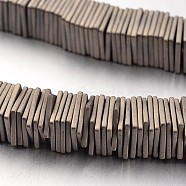 Electroplate Non-magnetic Synthetic Hematite Bead Strands, Frosted, Square Heishi Beads, Thin Slice Beads, Antique Bronze Plated, 8x8x1mm, Hole: 1mm, about 390pcs/strand, 15.7 inch(G-F300-20B-F06)