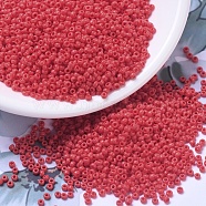 MIYUKI Round Rocailles Beads, Japanese Seed Beads, 11/0, (RR407) Opaque Vermillion Red, 2x1.3mm, Hole: 0.8mm, about 50000pcs/pound(SEED-G007-RR0407)
