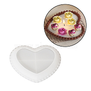 DIY Candle Silicone Molds, for Valentine's Day Candle, Heart, White, 153x181x25mm(PW-WG142CC-01)