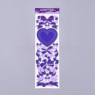 Bowknot Ribbon Pattern Decorative Labels Stickers, DIY Handmade Scrapbook Photo Albums, Purple, 165x50x0.5mm, Pattern: 4~45mm(DIY-L037-B07)