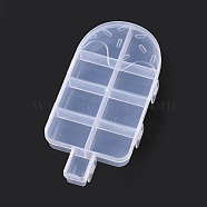 Plastic Bead Containers, for Small Parts, Hardware and Craft, Ice-lolly, Clear, 15.5x7.9x1.95cm(CON-C006-26)