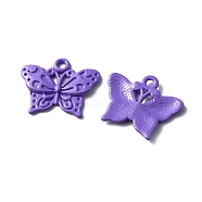 Baking Painted Alloy Pendants, Butterfly Charm, Medium Orchid, 16.5x20x2mm, Hole: 1.5mm(FIND-TAC0011-82F)