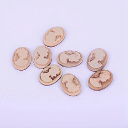 Resin Cameo Lady Head Cabochons, Oval, Antique White, 17x12.5x3.5mm(CRES-WH0002-01F)