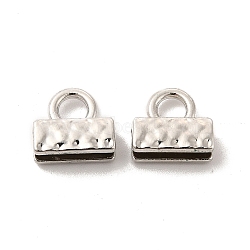 Alloy Cord Ends, Long-Lasting Plated, Cadmium Free & Lead Free, Platinum, 10x11x5mm, Hole: 4mm(PALLOY-E024-42P)