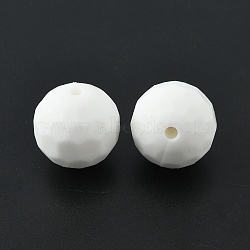 Food Grade Eco-Friendly Silicone Beads, Round, White, 15.5mm, Hole: 1.6mm(SIL-TAC0002-09F)