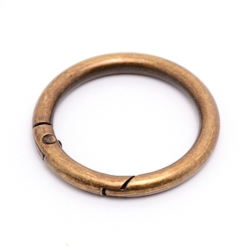 Alloy Spring Gate Rings, Cadmium Free & Lead Free, Antique Bronze, 41x5mm