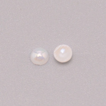 Plastic Cabochons, Imitation Pearl, Half Round, White, 5x2.5mm, 10000pcs/bag