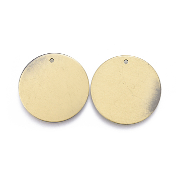 Brass Pendants, Flat Round, Brushed Antique Bronze, 18x0.8mm, Hole: 1mm