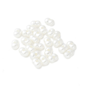 ABS Imiattion Beads, Peanut, White, 8x5.5x4.5mm, Hole: 1.8mm, 4167pcs/500g