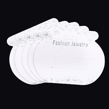 Cardboard Display Cards, Used For Hair Barrettes, White, 7.5x9.5x0.03cm, Hole: 18x7.5mm