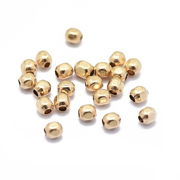 Yellow Gold Filled Beads, 1/20 14K Gold Filled, Cadmium Free & Nickel Free & Lead Free, Faceted, Oval, 2.2x1.8mm, Hole: 0.8mm