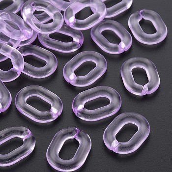 Transparent Acrylic Linking Rings, Quick Link Connectors, for Cable Chains Making, Oval, Violet, 24x18x5mm, Inner Diameter: 13x7mm, about 403pcs/500g