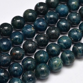 Round Grade A Natural Apatite Bead Strands, 14mm, Hole: 1mm, about 28pcs/strand, 15.5 inch