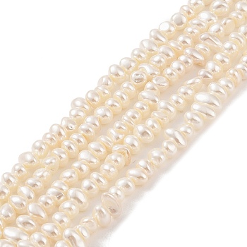 Electroplated Shell Pearl Beads Strands, Nuggets, Moccasin, 4~6x6~10x4~6mm, Hole: 1mm, about 88pcs/strand, 16.10 inch(40.9cm)