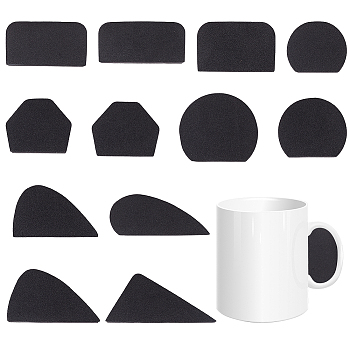 EVA Mug Handle Forms, Handle Molds, for Ceramic Cup Making, Mixed Shapes, Black, 2.9~5x4.3~8.5x1.75cm, 12pcs/set