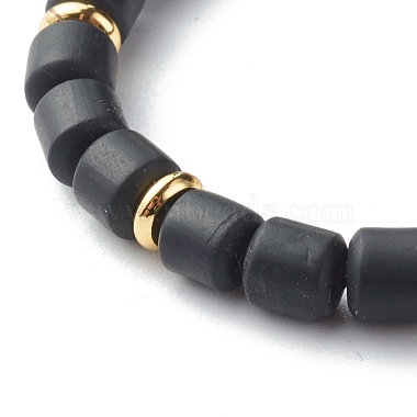 Natural Larvikite Beads Stretch Bracelets(BJEW-JB06553)-5