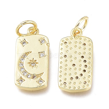 Brass Micro Pave Clear Cubic Zirconia Charms(X-ZIRC-L076-054G)-2
