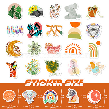 100Pcs Boho Style PVC Self-Adhesive Stickers(PW-WG40245-01)-3