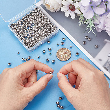 400Pcs 2 Style Round 304 Stainless Steel Spacer Beads(STAS-UN0053-73)-4