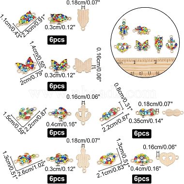 Nbeads 36Pcs 6 Style Alloy Enamel Links Connectors(FIND-NB0001-89)-6