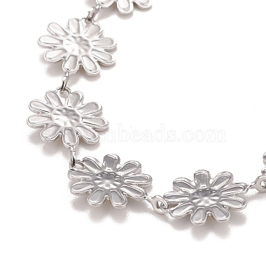 Enamel Daisy Link Chains Bracelet(BJEW-P271-01P-06)-3