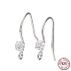 Rhodium Plated 925 Sterling Silver with Clear Cubic Zirconia Earring Hooks(STER-G036-16P)-1