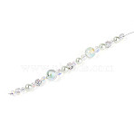 Glass and Acrylic and Imitation Pearl and Rhinestone Beads Strands, Round, for Jewelry Making, Faceted, Honeydew, 10mm, Hole: 0.5mm, about 21pcs/strand, 7.68''(19.5cm)(MAK-T011-06F)