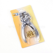Brass Hole Punch Pliers, for Watch Band and Leather Belt Holes Punch, Platinum, 16.5x8x2cm(TOOL-SZC0001-02)