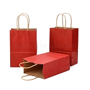 Kraft Paper Bags, Gift Bags, Shopping Bags, with Handles, Dark Red, 15x8x21cm(CARB-L006-A04)