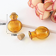 Miniature Glass Bottles, with Cork Stoppers, Empty Wishing Bottles, for Dollhouse Accessories, Jewelry Making, Round Pattern, 26x19mm(MIMO-PW0001-035C)