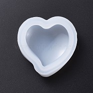 Silicone Molds, Resin Casting Molds, For UV Resin, Epoxy Resin Jewelry Making, Heart, White, 6.4x6x2cm(DIY-I011-04B)
