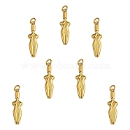 10Pcs Brass Pendants, with Jump Rings, Long-Lasting Plated, Body, Real 18K Gold Plated, 27x8x3mm, Hole: 3.5mm(KK-SZ0005-14)