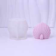 Shell Shape Candle DIY Food Grade Silicone Molds, For Candle Making, White, 8.7x9x5cm(PW-WG36776-01)