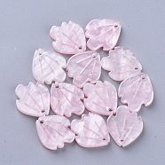 Cellulose Acetate(Resin) Pendants, Fish, Misty Rose, 15x13x3mm, Hole: 1.2mm(X-KY-N006-04-B02)