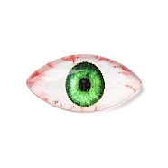 Halloween Translucent Resin Decoden Cabochons, Evil Eye, Spring Green, 7x14x3mm(CRES-Z007-01B-01)